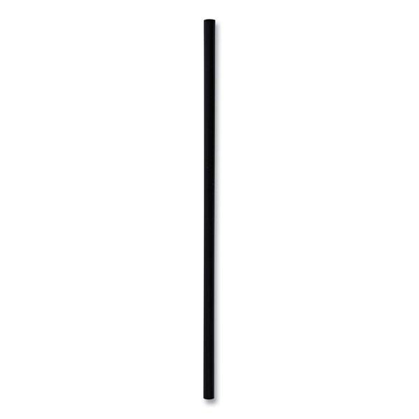 Boardwalk Wrapped Jumbo Straws, 7.75", Polypropylene, Black, PK12500 JSTW775B - main